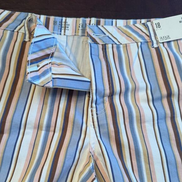a.n.a NWT A New Approach Women's SZ 18 Mid-Rise Midi Shorts Stripe 5" Inseam - Picture 6 of 10
